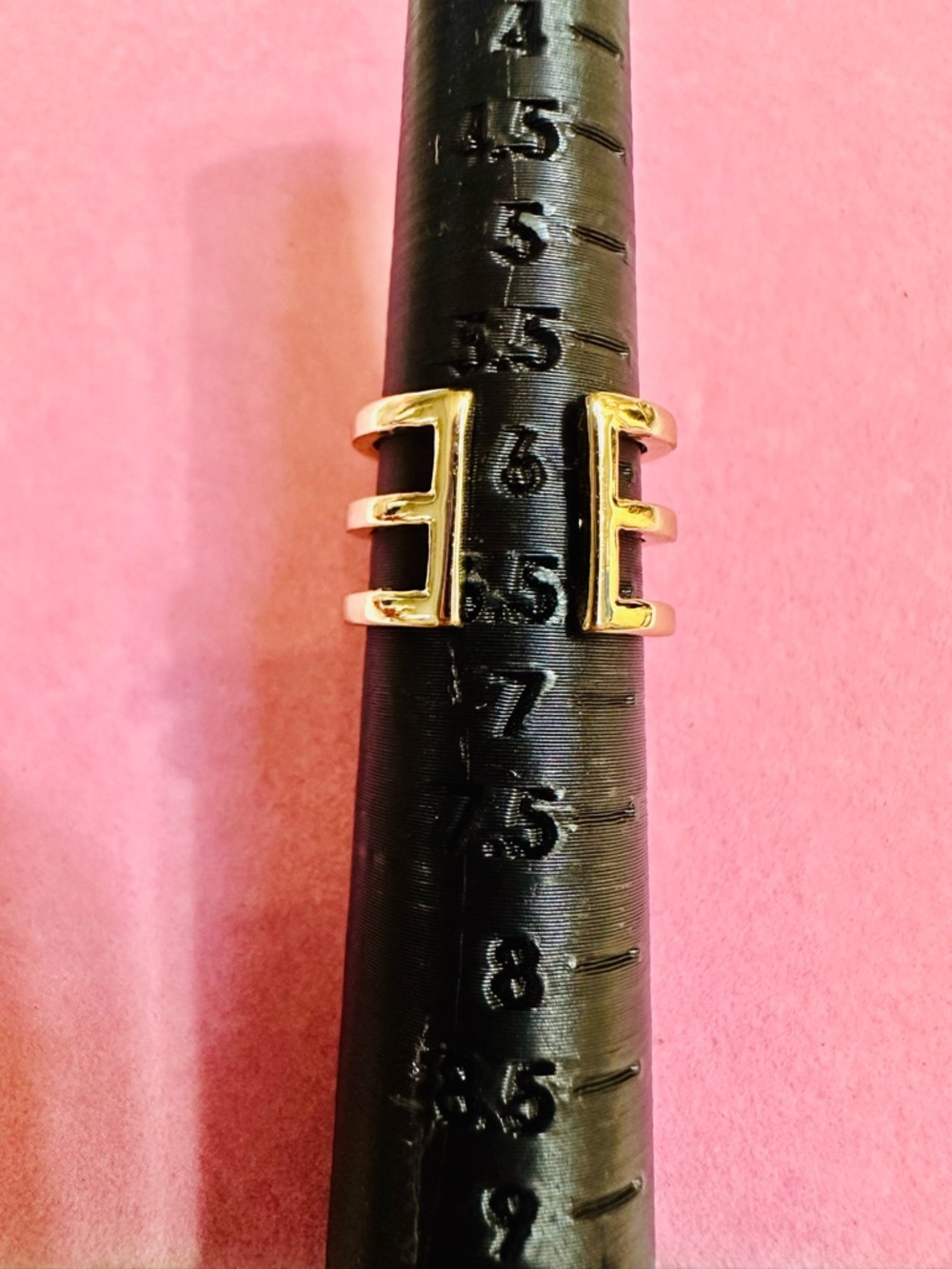 Gold Tone Geometric Rhinestone Adjustable Ring - Picture 2 of 3